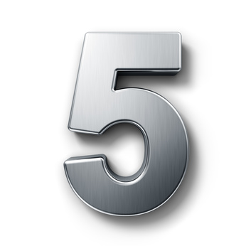 the number 5 representing the 5 things you shouldn't put in the garbage disposal