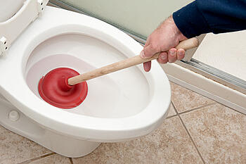 plunger in toilet