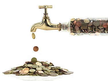 A faucet leaking money.