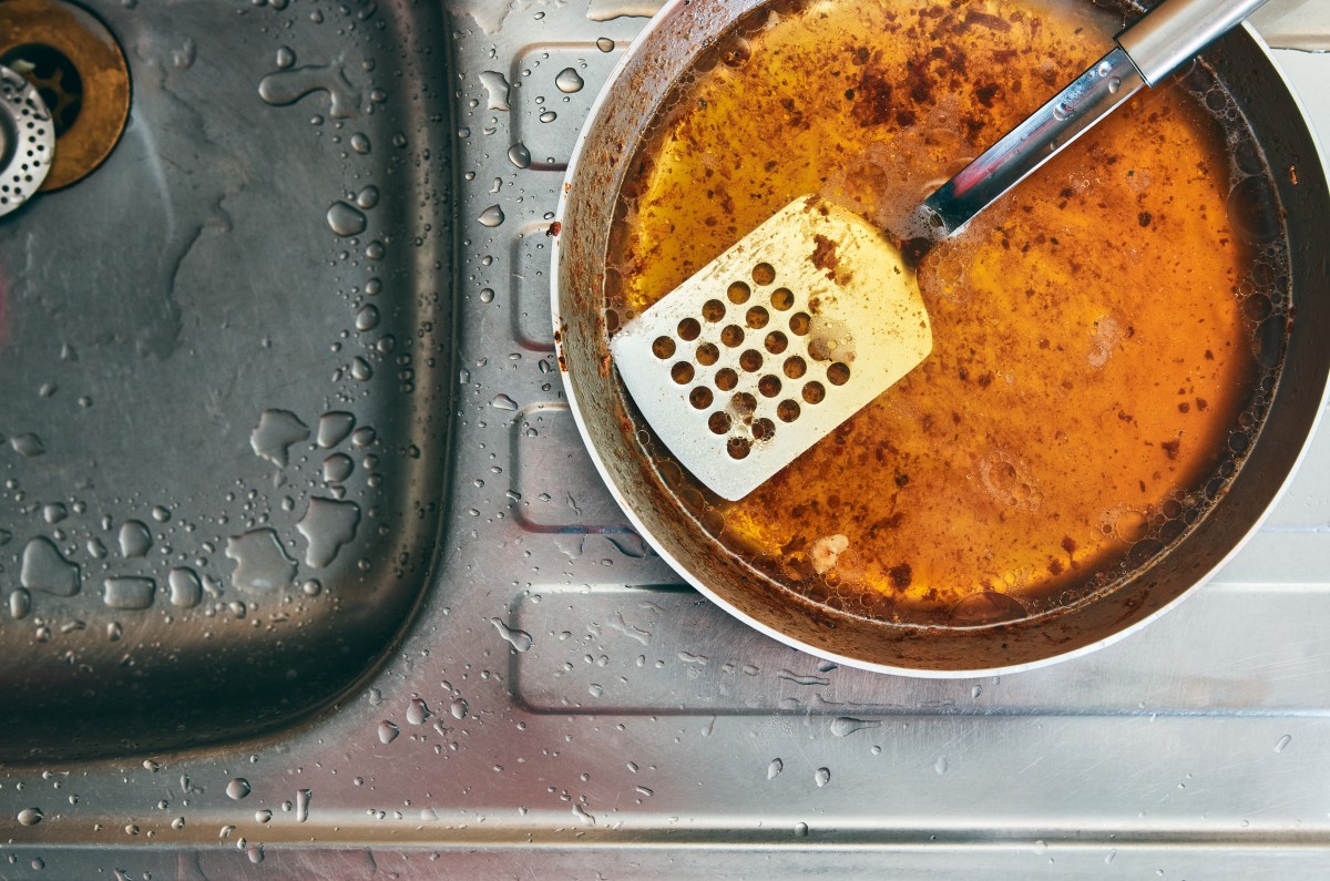 Pouring grease down the sink can cause a host of plumbing problems.