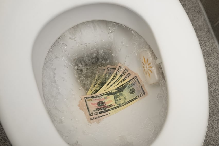 A major cause of a high water bill is a running or leaky toilet