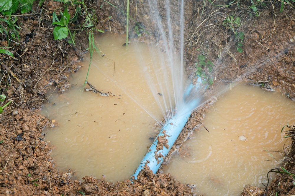 leaking water pipe