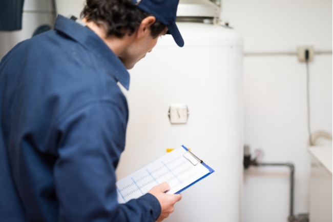 plumber in blue shirt