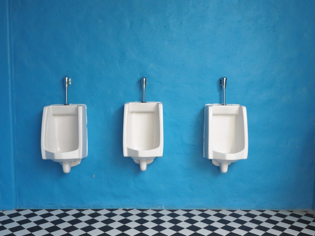 Urinals in male bathrooms